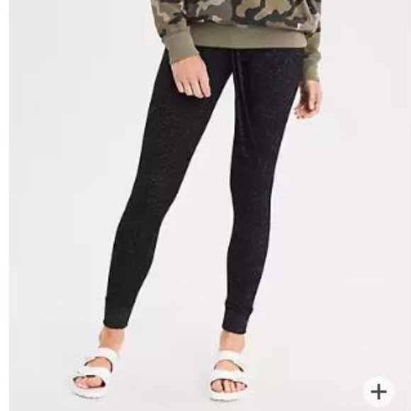 American Eagle Outfitters Pants - American Eagle Black Shimmer Leggings Hi Rise Medium